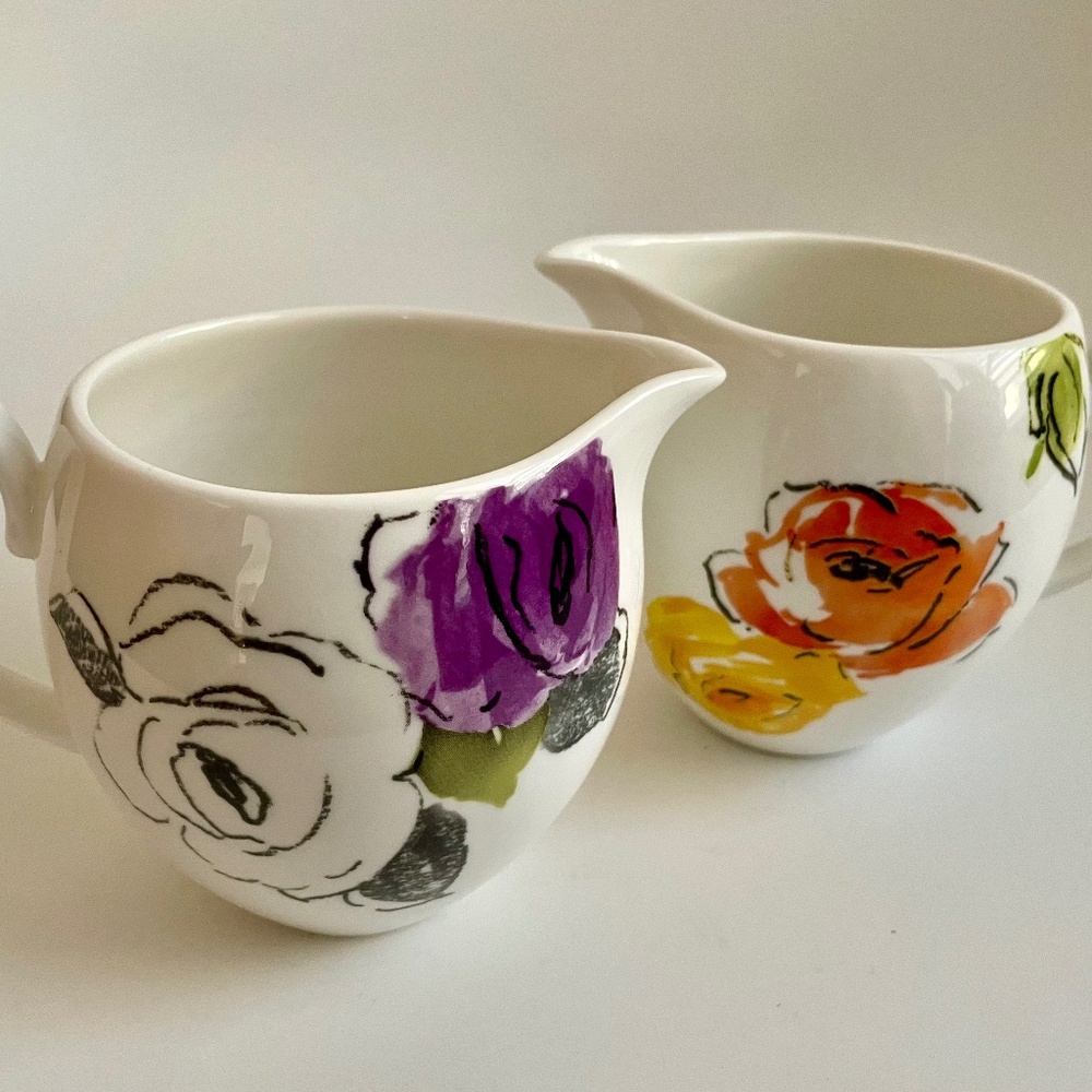 KATE SPADE Lenox Charcoal Floral CREAMER SET OF 2